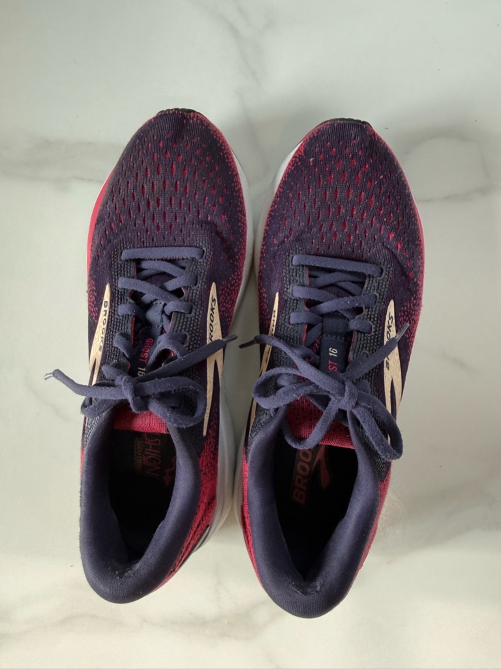 Brooks Ghost Women's Running Shoes - Navy and Pink - Picture 7 of 9